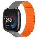 時計バンドFor Fitbit Sense 2 交換バンド Versa4 用バンド マグネット式 磁気吸着 シリコン表面 スムース手触り(2)
