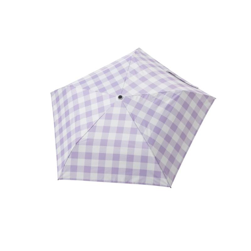 乐天商城 - HAU 晴雨兼用 パラソル PUコーティング 50cm チェック柄 軽量 5本骨 折りたたみ傘 10002944