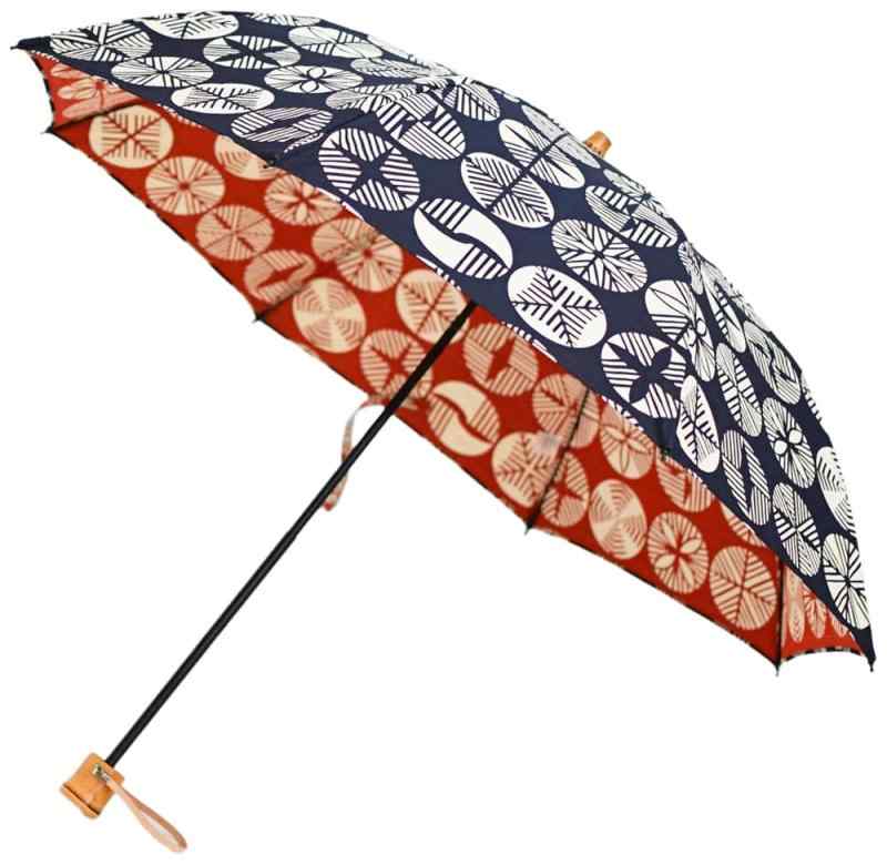 Rakuten - 日本製 伊砂文様 折傘 50cm 晴雨兼用 レディース 2段折りたたみ傘 風呂敷 和柄 UVカット 小宮商店