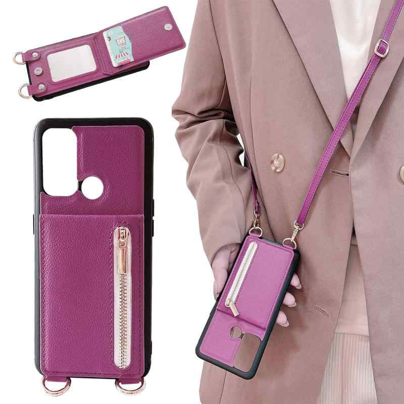 乐天商城 - OPPO Reno 5A 高質レザーケース カバー 肩掛け 首かけ 斜めがけ ショルダー ミラー 便利 カードポケット スタンド機能 落ち着いた色 調節可能 軽量 多機能 縦置き ICカード収納 財布型 耐衝撃 携