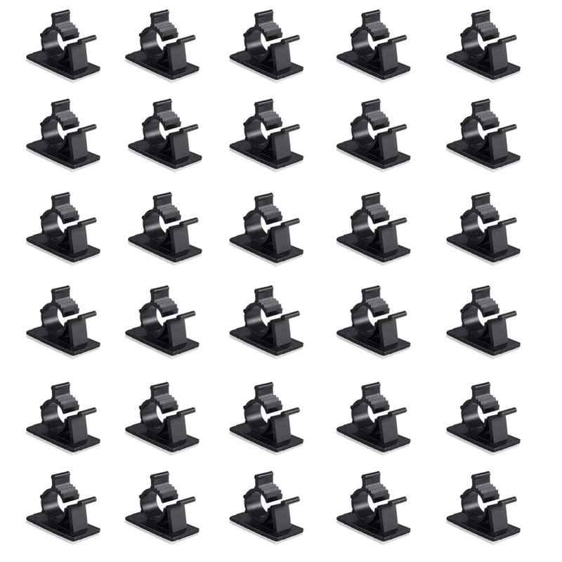 ケーブルクリップ コード収納 コードクリップ ケーブルドロップ まとめ 結束固定 ベース 接着ワイヤーコード by Viaky