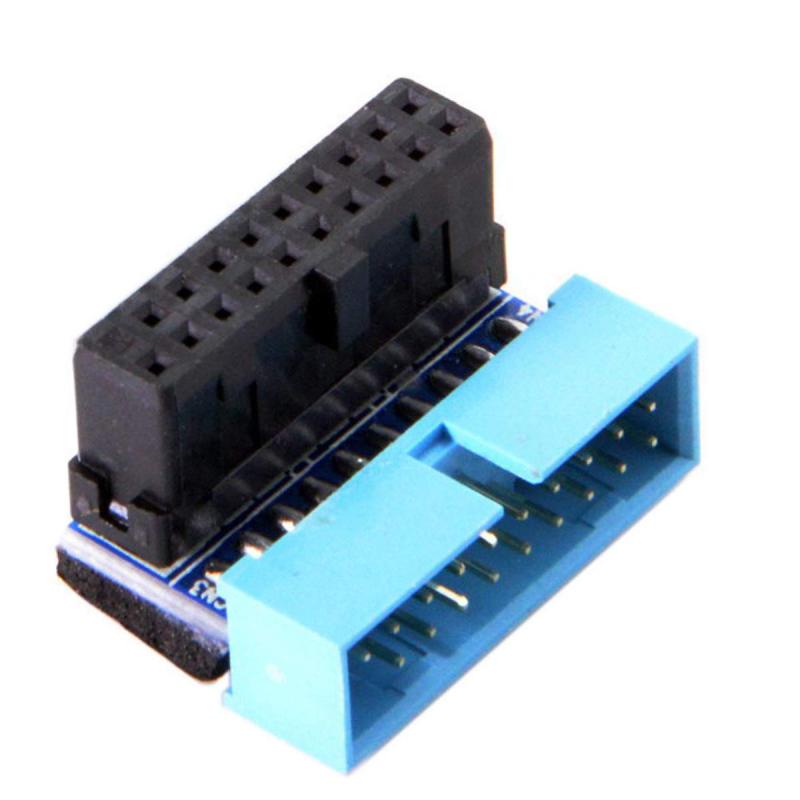 Cablecc USB 3.0 20ピン オス-メス 延長アダプター 上向き 90度 マザーボードメインボード用 (下向き)