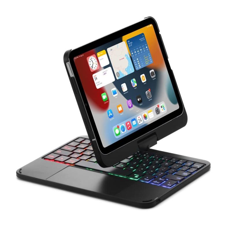 Rakuten - 360度回転 2022 iPad 第10世代 キーボード タッチパッド搭載 バックライト付き iPad 10 2022 10.9インチ カバー トラックパッド キーボード付き アイパッド10 キーボードケース