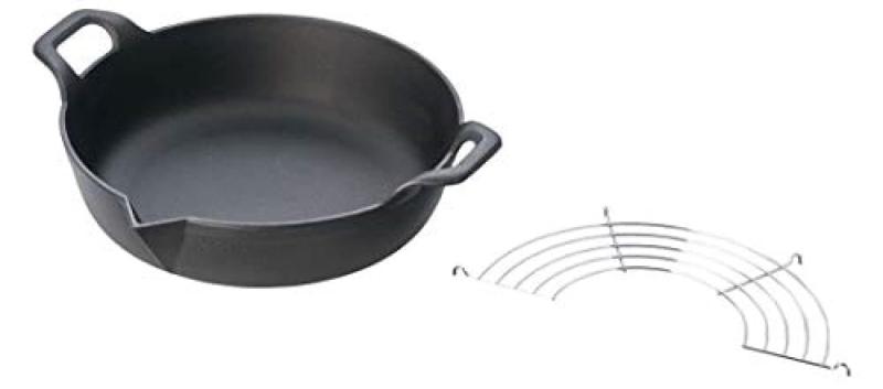 乐天商城 - 岩鋳(Iwachu) 天ぷら鍋 黒 内径26.5cm 南部鉄器 天ぷら鍋平底27 25102