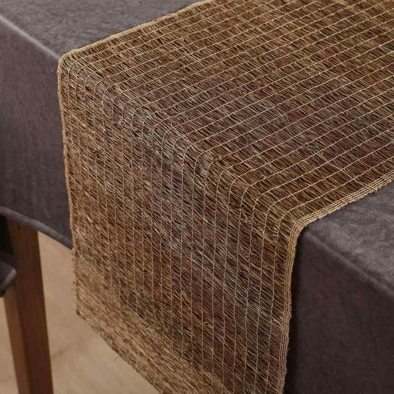 乐天商城 - 【慕布卡MOBUKIA】テーブルランナー 手織り布 ちょま生地夏布 天然素材シンプル 素朴なモダン 中華風和風侘寂わびさび禅茶席 断熱テーブル保護 食卓飾り ティーマット リビングルーム レス