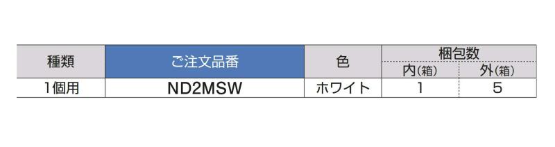 日動電工 電力量計取付板 ND2M型 化粧カバー付 ホワイト 1個用 ND2MSW