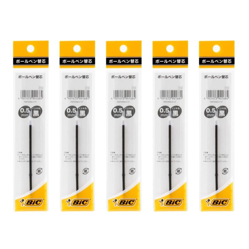乐天商城 - Bicジャパン ビック(Bic) ボールペン クリックゴールド 0.5 油性 黒 なめらか 替芯 5本セット CLG05-RF5