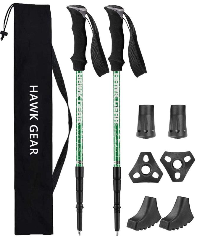 [HAWK GEAR (ホークギア)] 登山ストック トレッキングポール 軽量 2本セット アンチショック機能付