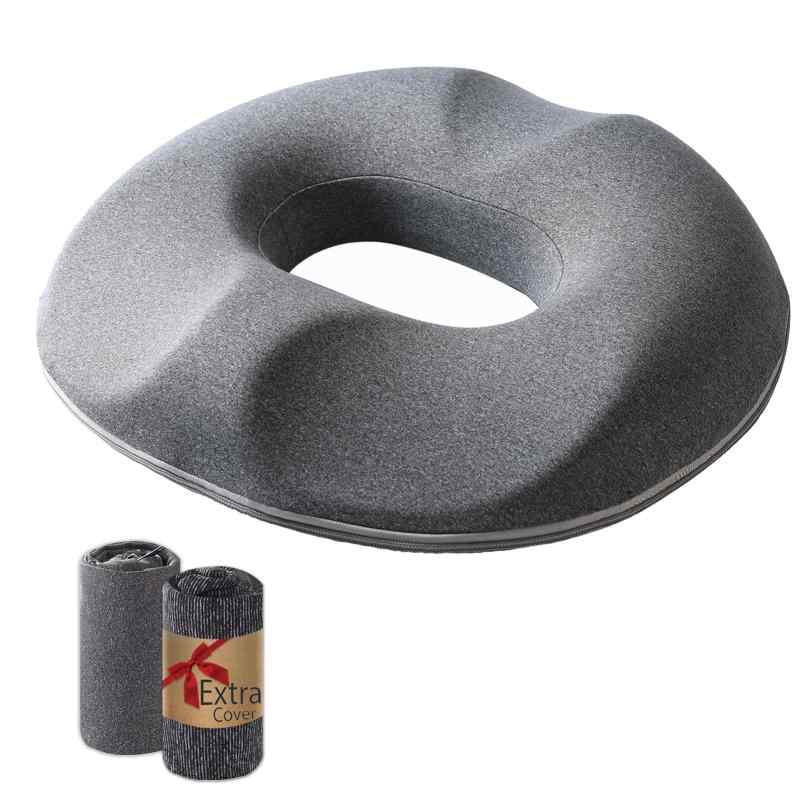 Maio Benri 円座クッション ドーナツ型 お尻が痛くならない 低反発座布団 椅子用 痔 産後 交換カバー付き 通気性 薄型 車椅子 大きめ 滑り止め