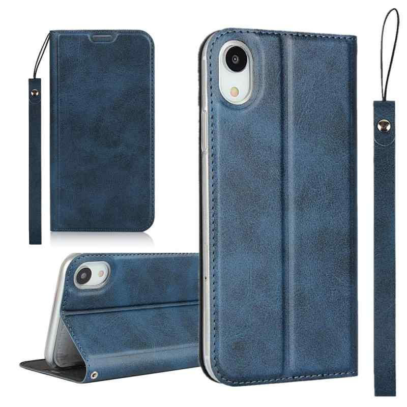 乐天商城 - iCoverCase ケース 適用 アイフォンXR アイホンXr 用 手帳型 アイフォン xr case マグネット スマホケース カード入れ付き スタンド機能 軽量 スプラットホール付き スプラット同梱 ネイビー 落ち