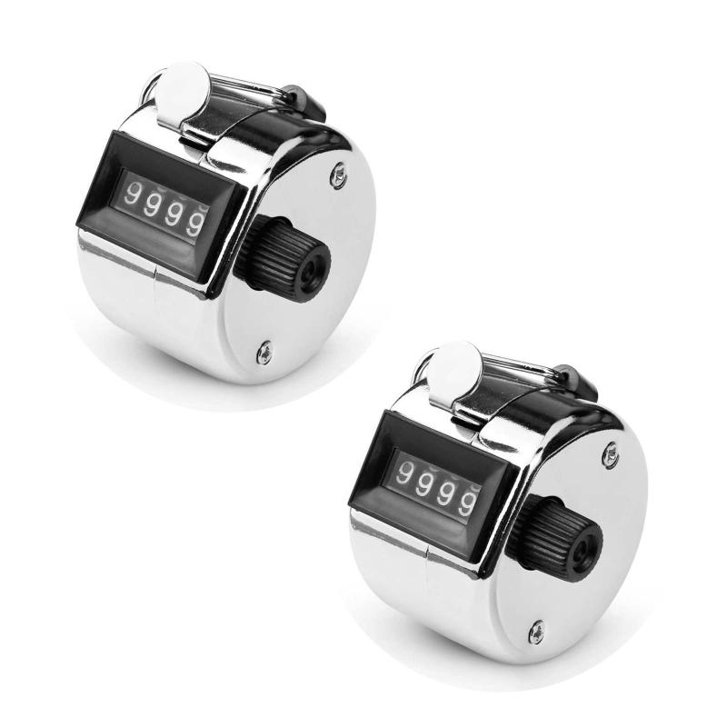 DFsucces カウンター 2個入 数取器 手持ち カウント 4桁 手動測定 リセット可能 機械式 小型 軽量 携帯便利 卓上式数取器 スポーツ競技用 (白い）