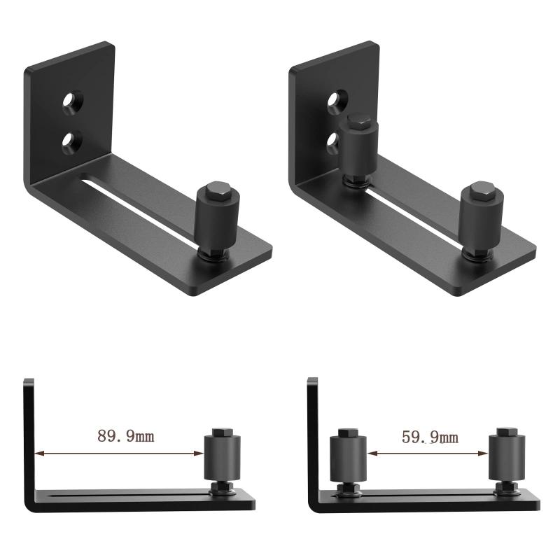 Signstek 納屋ドア フロアガイドローラー ドアガイド 調整可能 壁取り付け金具キット アルミニウム 引き戸下部ガイド ドアハードウェア スライドドア底部用 ブラック