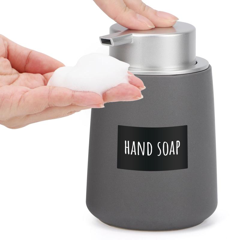 Segbeauty ソープディスペンサー 泡タイプ 陶器 360ml 手動式 おしゃれ ディスペンサー ハンドソープ 泡 ハンドソープ 詰め替えボトル 泡ディスペンサーボトル 泡ハンドソープ ボトル 広口 小型