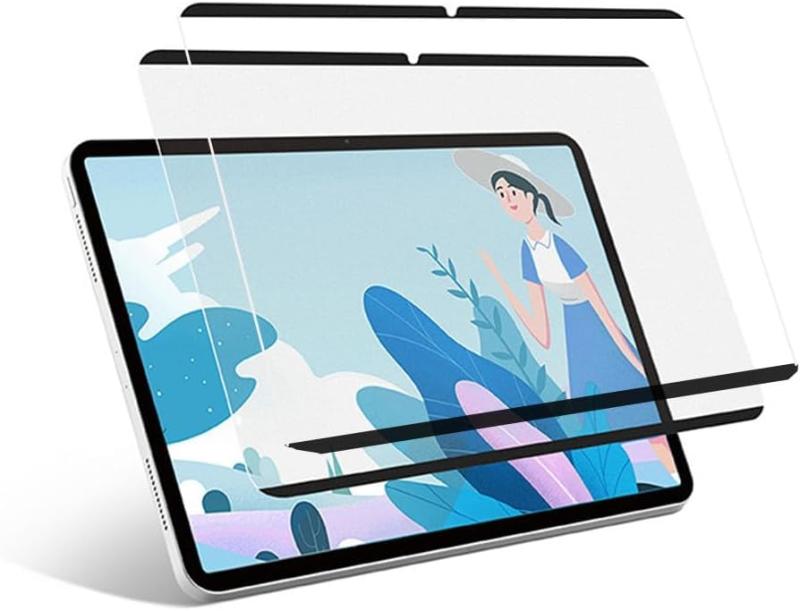 【2枚セット】iPad Pro 11 2024 用 ペーパーテクスチャ フィルム 紙のような描き心地 着脱式 ケント紙 iPad Pro 11インチ 着脱式 ペーパータイプ フィルム マグネット タイプ ケント紙タイプ 反射防