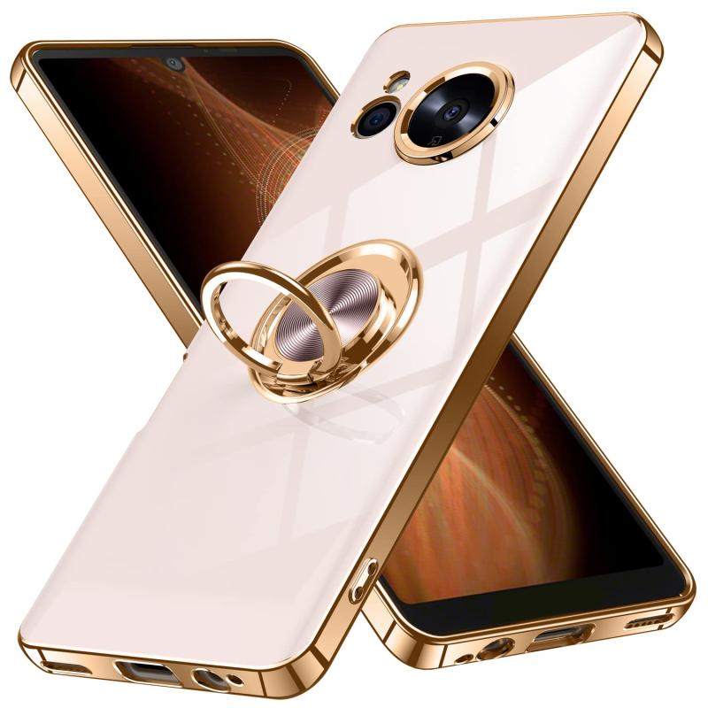 乐天商城 - AQUOS sense8 SH-54D / SHG11 用 ケース リング付き アクオスセンス8 カバー Uovon スマホケース スタンド機能 薄い 車載ホルダー 対応 携帯カバー 軽量 ストラップ穴付き おしゃれ