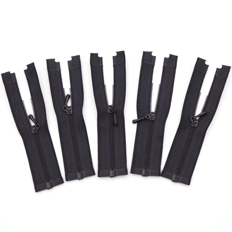 sempiterno 7cm ドール オープンファスナー 極小 0# ミニジッパー ドール服 人形の服のアクセサリー DIYクラフトアクセサリー 5本入 (ブラック(1))