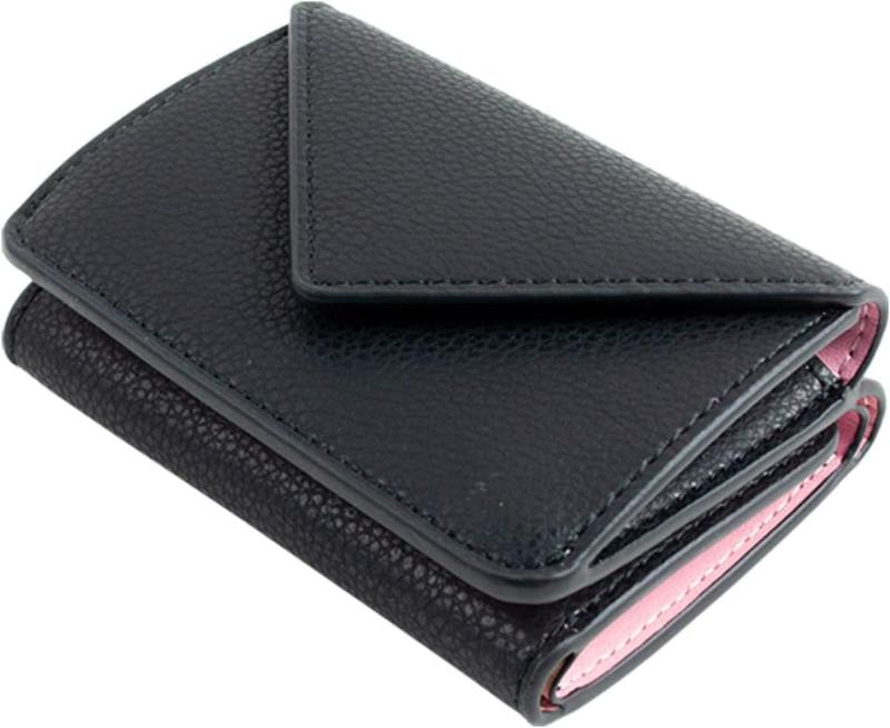 乐天商城 - [MALTA] ミニ財布 三つ折り財布 メンズ レディース コンパクト 小さい 財布 レザー 牛革 ボタン型 小銭入れ カード入れ 大容量