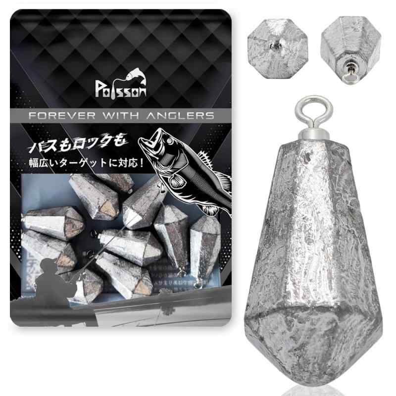 Poisson（ポアソン） 鉛 8面型 フリーリグ フリリグシンカー 6バリエーション 33g 26.7g 23g 19g 13.5g 10g 釣り 重り ワーム