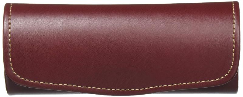 革 風 ステッチ入り おしゃれ コンパクト メガネケース セミ ハード マグネット式