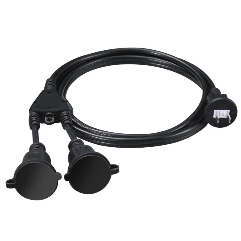 DanYee 延長コード 3分岐 防水延長コード 防雨型 防水 電源コード LEDイルミネーション用 屋外用 PSE認 証 防雨キャップ付 12A 1500W 野外 家庭 作業用 コンセント 3分配 防雨型 電源コード 電源ケ