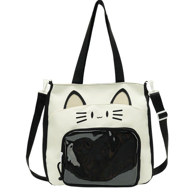 乐天商城 - [ハルジオ] 痛バッグ ショルダー 猫 痛バ トート ねこ ショルダーバッグ トートバッグ 痛バック 推し活バッグ ネコ 猫型 いたばっく いたば かわいい おしゃれ 黒 茶色 水色 ぬい ぬいぐるみ
