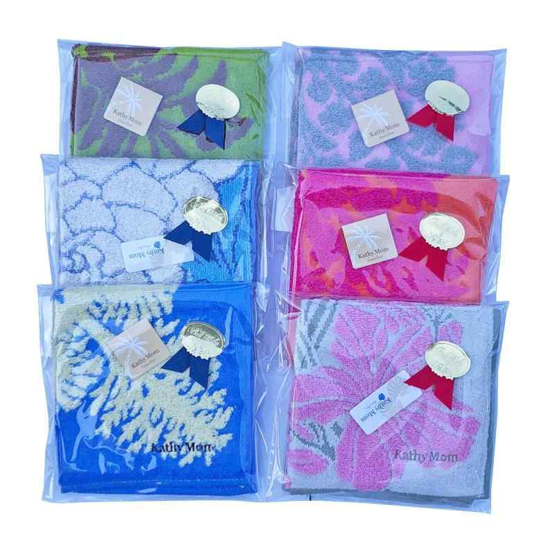 乐天商城 - タオル ギフト 6個 個装 キャシーマム ハワイアン キルト ミニタオル ハンカチ 25cm×25cm ハンカチタオル プレゼント お返し 寸志 タオル アイランドスタイル KathyMom islandstyle