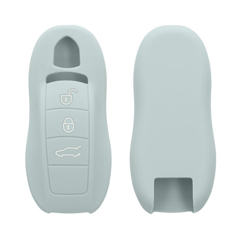 乐天商城 - kwmobile Porsche 3-ボタン 車のキー (Keyless 対応機種のみ) 対応 ケース - シリコン キーケース 落下防止 車鍵 - 鍵ケース 黒色