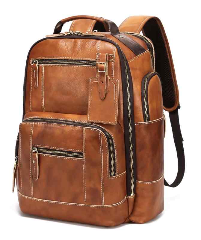 乐天商城 - [Lannsyne] リュック メンズ 本革 リュックサック 革 ビジネスリュック バックパック 15.6インチPC A4対応 1泊2日 出張 旅行 ビジネス 通気性 機能性 キャリーサポーター付き