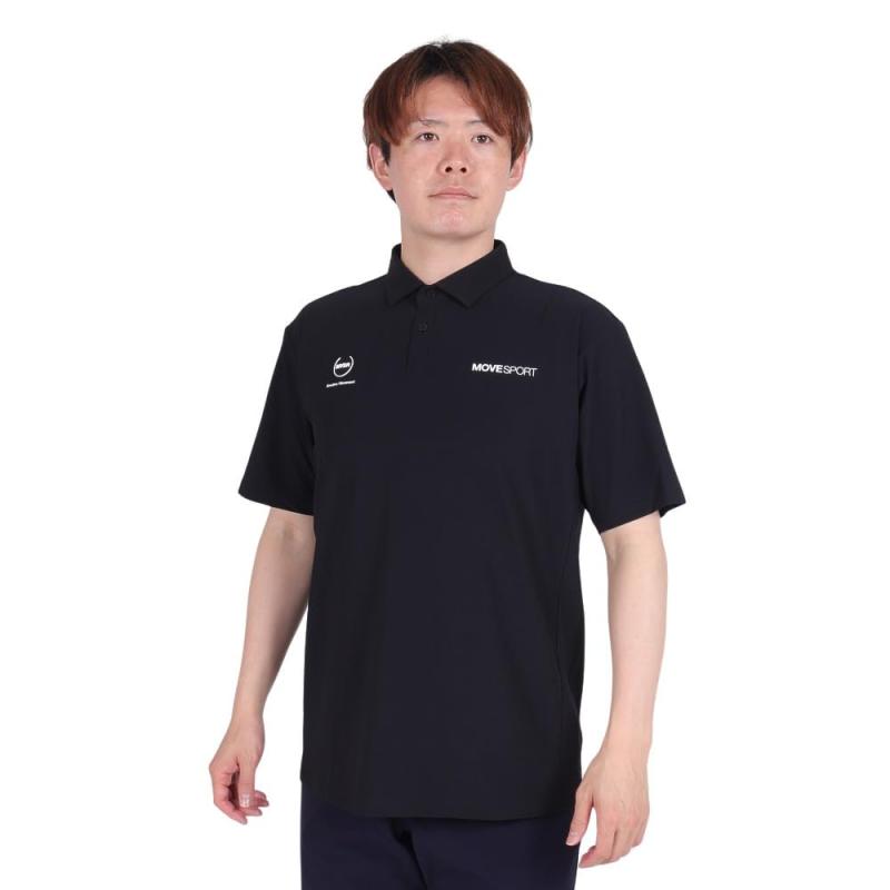 乐天商城 - MOVESPORT(ムーブスポーツ) ポロシャツデサント 半袖 ポロシャツ SUNSCREEN ミニ鹿の子 バックロゴ POLO ストレッチ 吸汗速乾 UVカット(UPF50+) サンスクリーン 夏 さらっ メンズメンズ