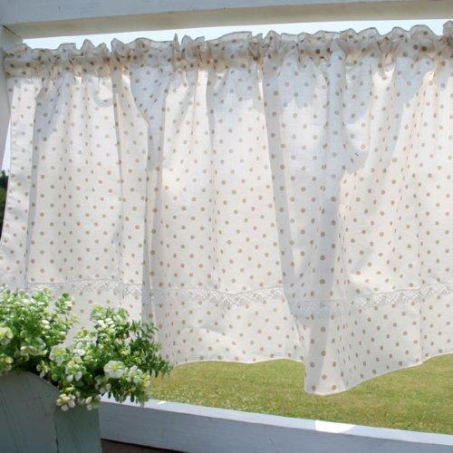 カフェカーテン おしゃれ かわいい 北欧 Sunnyday Fabric ボイルアンジェラ ベージュ 無地 約120cm幅x42cm丈