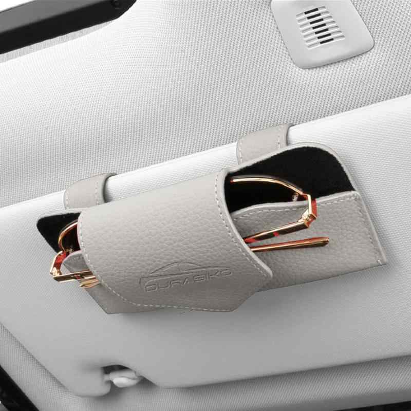 DURASIKO 車用メガネケース サングラスホルダー サンバイザーポケット メガネ/サングラス収納 レザー素材 マグネット開口 車内整理 カーサンバイザー用 取り付け簡単 ほとんどの車種に適用