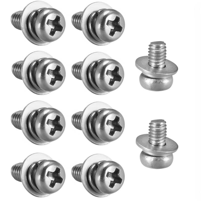 乐天商城 - 10本入り パンヘッド機械ネジ 十字穴付き ナベ頭小ネジ ステンレス製 平ワッシャーとスプリングワッシャー付き ファスナーボルト DIY工具 家具組み立て 電子機器修理用