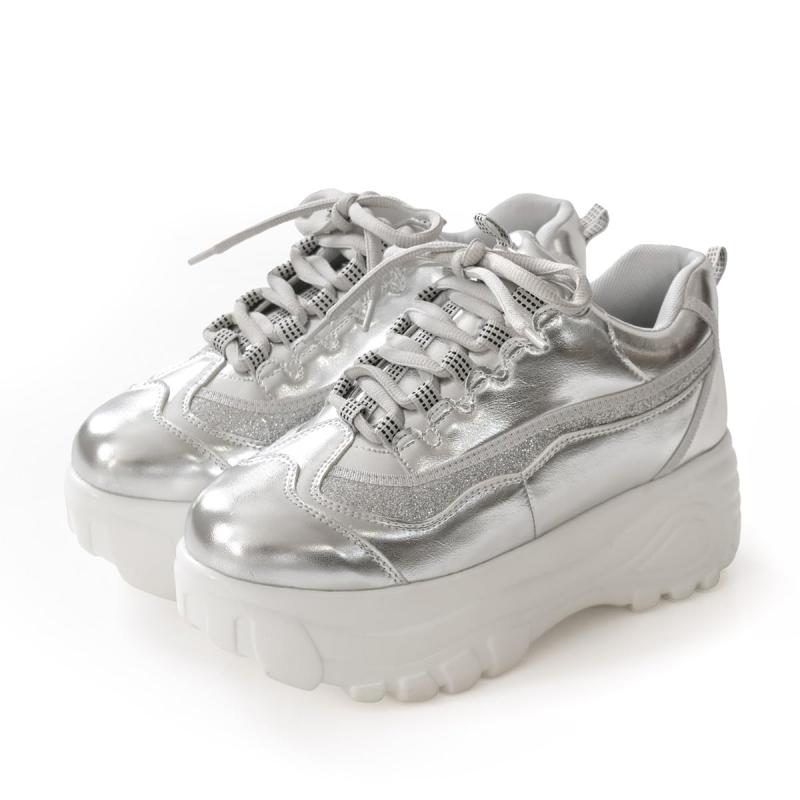 [アミアミ] 厚底スニーカー スニーカー 厚底 ダンス ライブ 黒 白 美脚 軽量 痛くない 疲れにくい FT8046