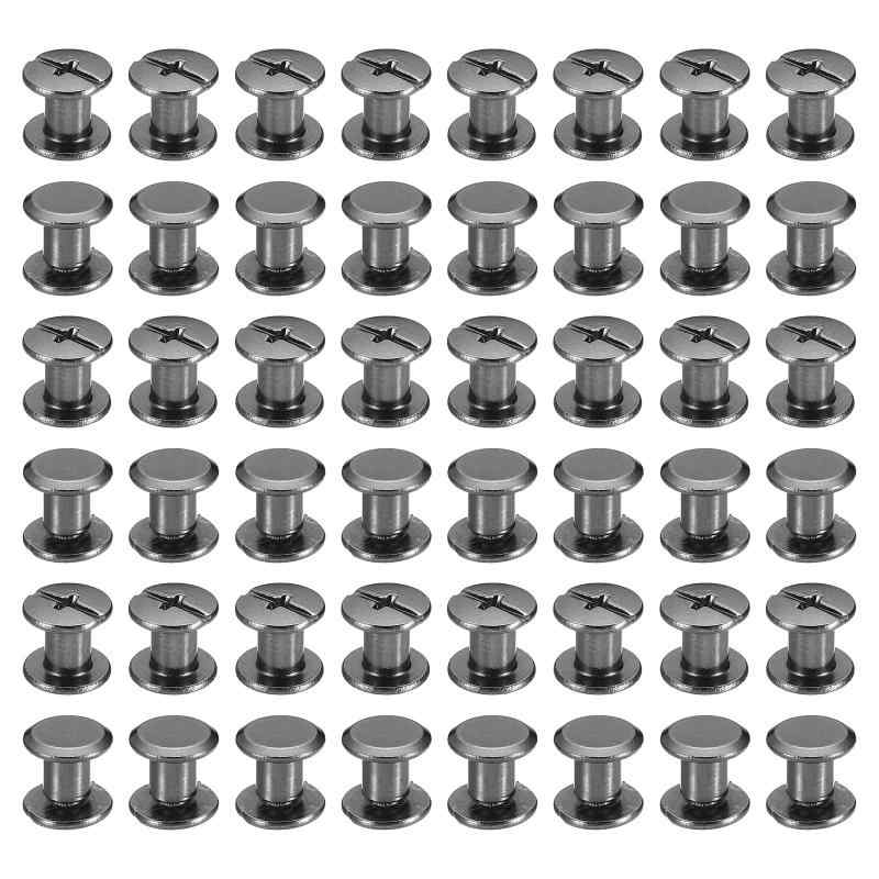 乐天商城 - PATIKIL 50セット シカゴスクリュー M5x6mm シカゴスクリュー フィ リップスバインディングポストスクリューボルト レザーリベットファスナーコネクター スチール製 レザーベルト スクラップ