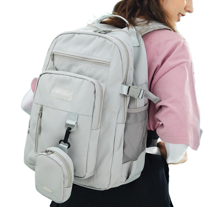 Rakuten - [Manatsulife] リュック バックパック 大容量 男女兼用 ポケット多い マザーバッグ 撥水 旅行 通勤 2WAY PC収納可能 多機能 アウトドア ビジネスリュック 7色 BA9601