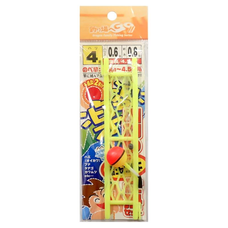 MARUSHINGYOGU(マルシン漁具) らくらく川釣り仕掛けセット(玉ウキ) ハリ4号 ハリス0.6号 幹糸0.8号