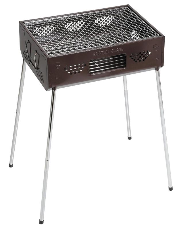 キャプテンスタッグ(CAPTAIN STAG) バーベキューコンロ グリル ファストBBQ グリル ハイ・ロー高さ2段階 炭継ぎ足し口付き