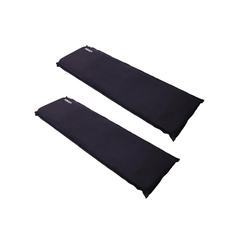 Mat - KAKURI インフレーターマット 7cm厚 アウトドアマット リバーシブル グレー/ブラック 自動膨張 収納袋付