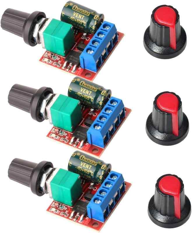 乐天商城 - Kiligen 3個 5Aミニ DC モータ PWM 速度コント ローラー 5V-35V スピード コントロール スイッチ調整可能スイッチ LED 調光器