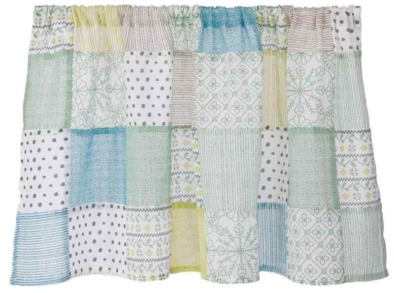 樂天商城 - カフェカーテン おしゃれ かわいい 北欧 Sunnyday Fabric ボタニカルフラワー 幅100cm x 丈70cm (ブルー)