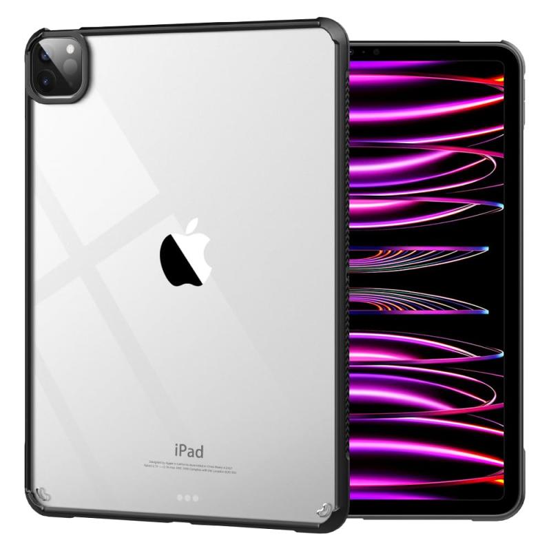 Dadanism iPad Pro 11 タブレットケース 新型 保護カバー 落下防止 四角加固 擦り傷防止 ビジネスケース 薄型 衝撃吸収 TPU縁 背面PCハードケース 透明背面カバー ストラップホール付き