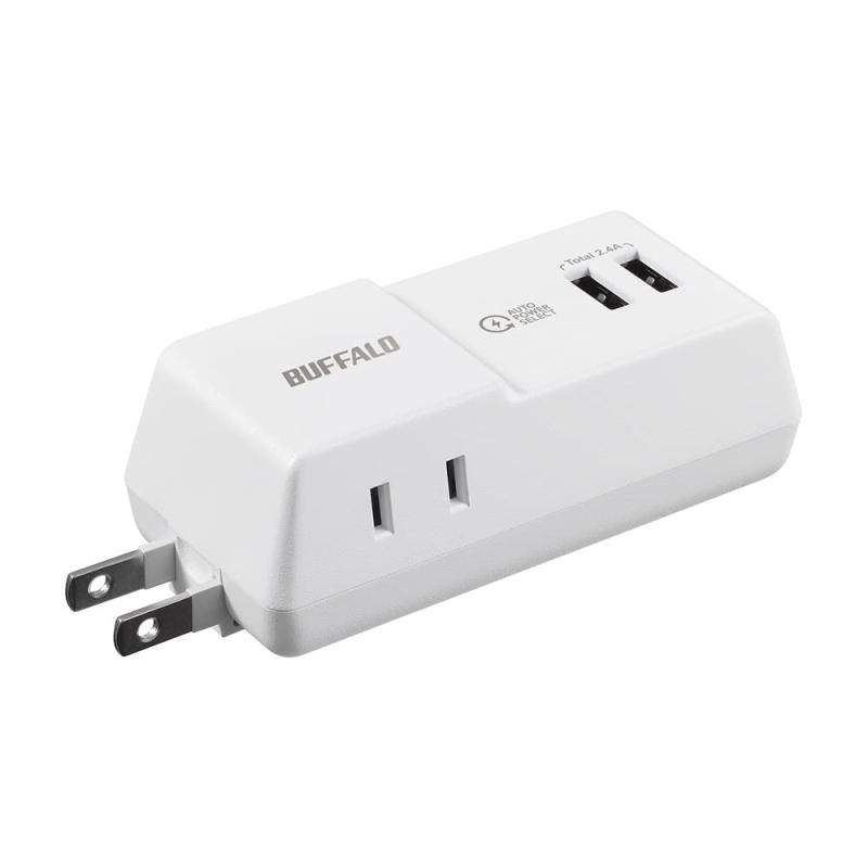 バッファロー USBポート付き モバイル 電源タップ 回転プラグ FLEXUS BMPAWH/N
