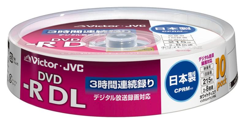 乐天商城 - Victor 映像用DVD-R 片面2層 CPRM対応 8倍速 ホワイトプリンタブル 10枚 日本製 VD-R215CS10