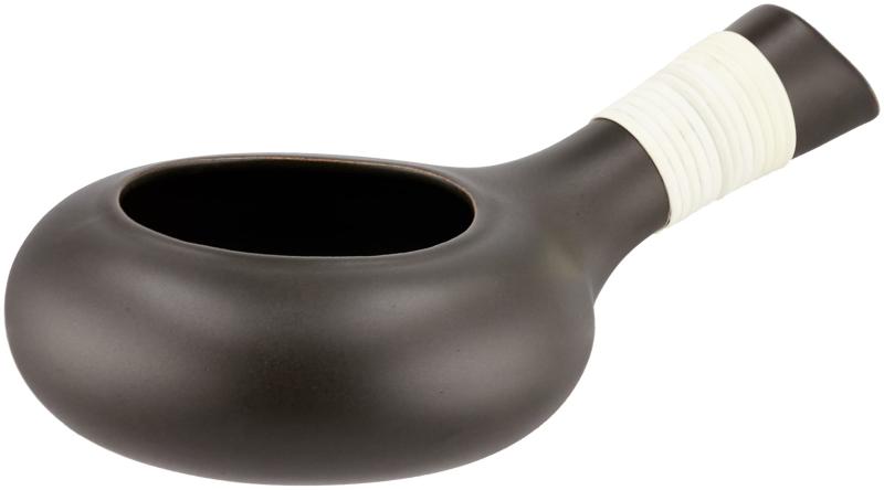 Y1069 常滑焼 藤巻焙烙 富仙黒 24cm(取っ手含む) （炮烙 炮碌 炒鍋 焙煎 焙じ器 ロースター ほうろく ほうらく ごま炒り器 日本製）F1169 (黒)