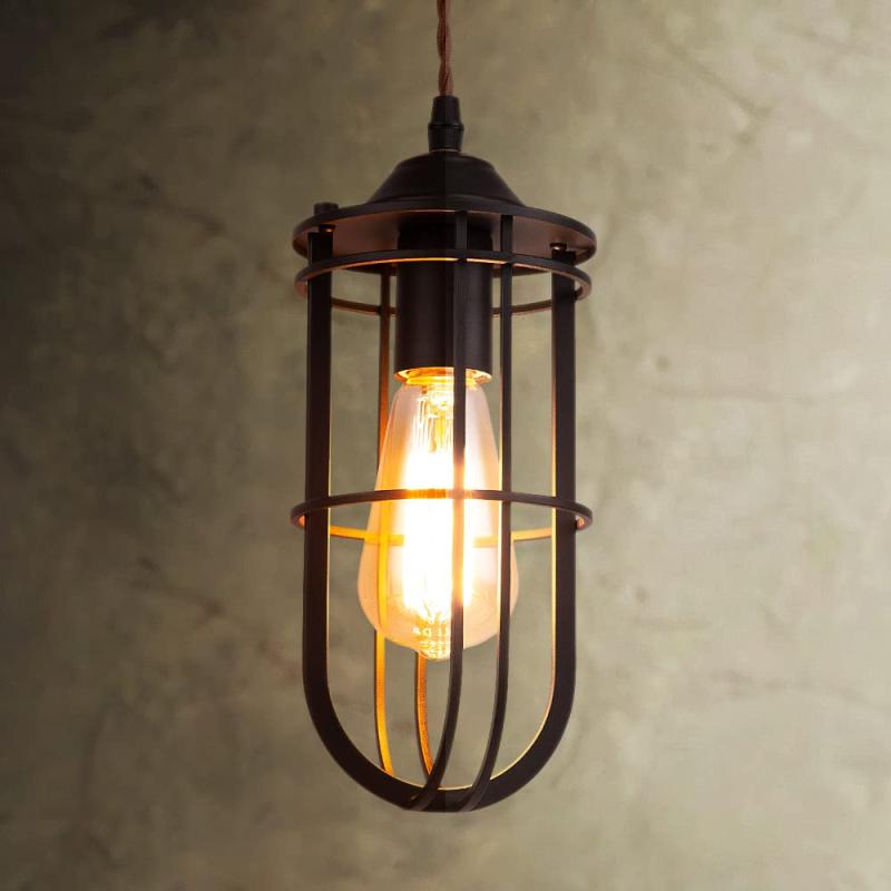 Cerdeco 檻のようなシェードがレトロ ペンダントライト 異国情緒あふれる ヴィンテージ風 インダストリアルインテリア 天井照明 PSE認証済み e26 吊り下げ照明 インテリア照明 直径120×高さ280(