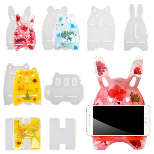 DIYBravo スマホスタンド シリコンモールド 兎 猫 熊 可愛い 6セット 便利 収納しやすい スタンド スマホ用品 エポキシ 樹脂 UVレジン 抜き型 道具 ハンドメイド 手作り DIYBravo スマホスタンド シリコンモールド 兎 猫 熊 可愛い 6セット 便利 収納しやすい スタンド スマホ用品 エポキシ 樹脂 UVレジン 抜き型 道具 ハンドメイド 手作り