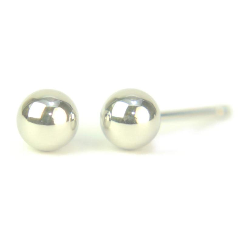 樂天商城 - セカンドピアス プラチナ 軸太 Pt900プラチナ丸玉ピアス 5mm ピアス芯幅太タイプ 太さ0.9mm長さ10mm 1ペア両耳販売 ボールピアス Pt900 PT900 幅太 yokomountain