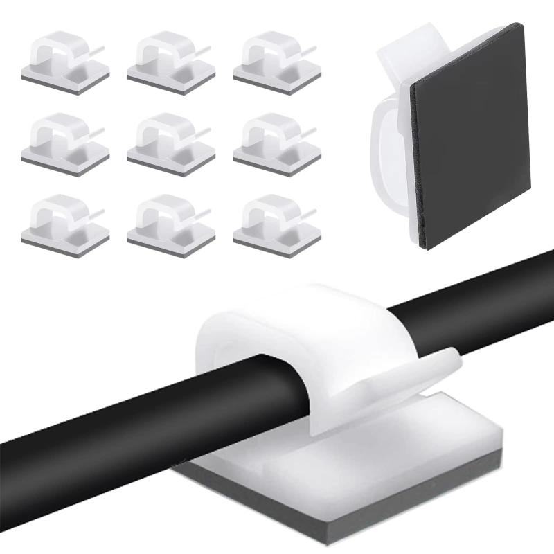 ケーブルクリップ コードクリップ ケーブルホルダー コードフック 配線 収納 接着ワイヤーコード 粘着シート付 by MAVEEK