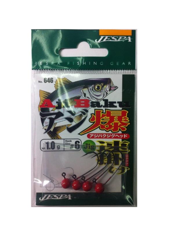 YARIE(ヤリエ) 646 アジ爆ジグヘッド 赤 6号フック