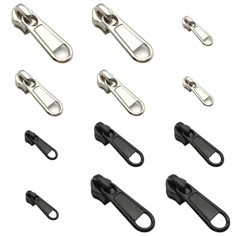 Fasteners - SANJAOYEE ファスナー 引き手 ファスナー 修理 スライダー 12個セット 3サイズ 金属製 引っ張りスライダー 取換 耐久性のあるジッパーヘッド 取り外し可能で再利用可能なジッパー交換スライダ